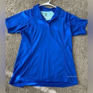 Noble Outfitters Women’s Tech Polo Shirt, Blue, Size Large
